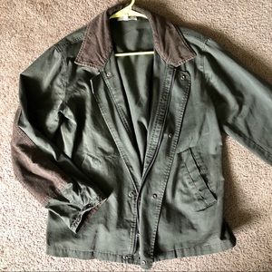 Utility jacket with corduroy detailing